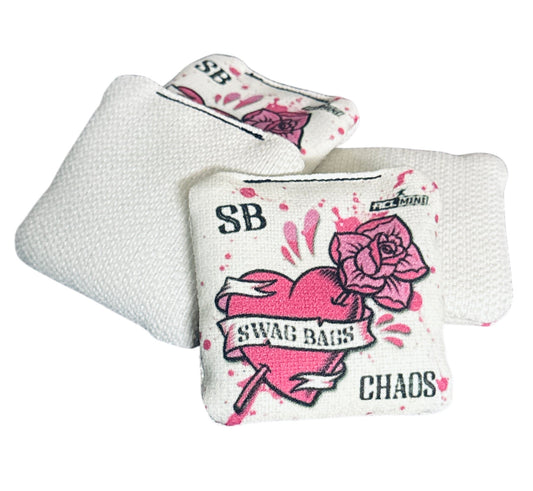 Chaos Mini Cornhole Bags (Heart & Rose)